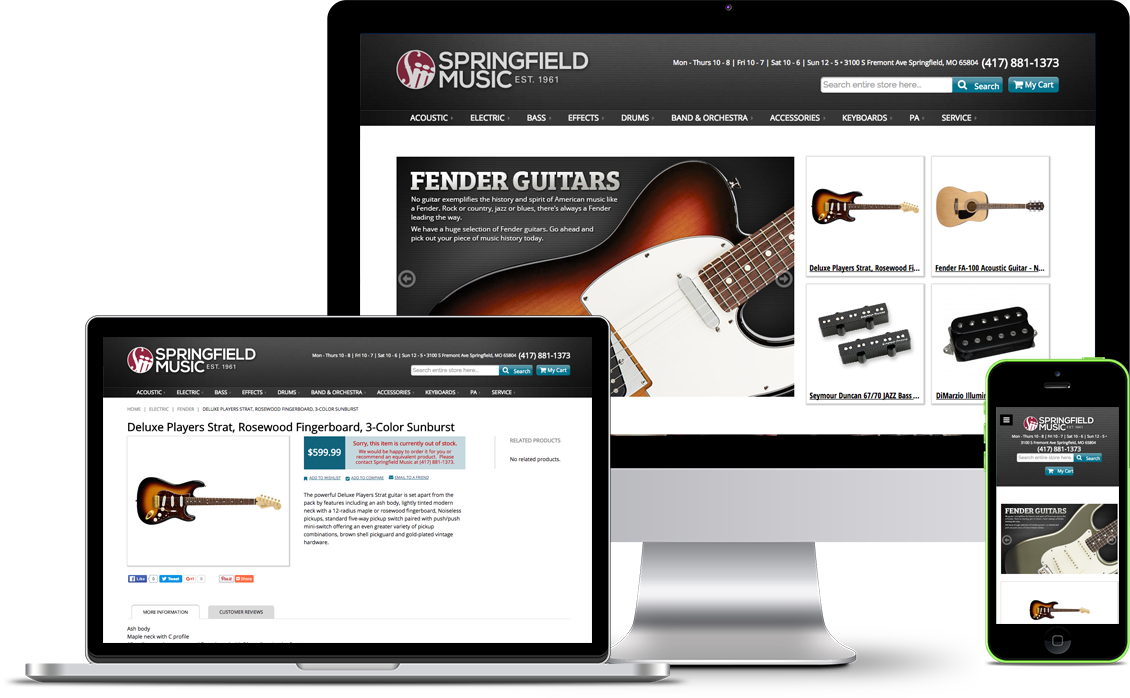 music store web design